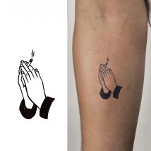 3 pcs Folded palms Temporary Tattoo,Lasts To 15 Days New Technology Magic Waterproof Semi Permanent Sticker.