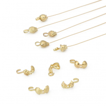 20pcs Silver/14K Gold Plated Brass Crimp End Clasp Connector Clasp Hooks For Bracelet Necklace DIY Jewelry Making Findings