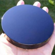 100mm Black Obsidian Scrying Mirror Crystal Gemstone Mineral Healing Stone Decor