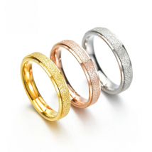 Letdiffery 4mm Women Finger Rings Frosted Stainless Steel Simple Style Jewelry For Girl Femme Jewelry Dropshipping