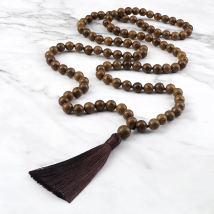 6 8 10mm Original Wooden Beaded Necklace 108 Mala Rosary Yoga Necklaces for Women Men Vintage Meditation Blessing Tassel Jewelry