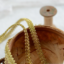 1CM Wide Glitter Golden Polyester Braided Webbing Fringe Ribbon Lace Edging Trim Dress Headwear DIY Handmade Sewing Supplies