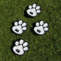 LED Solar Dog Paw Ground Lights, Landscape Lighting with Smart Light Control, Garden Path Lights for Yard Lawn Decor