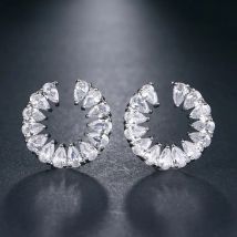 EMMAYA New Ear Brand White Stone Pave Setting Fashion Women Party AAA Cubic Zirconia Stud Earrings