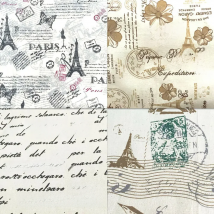 Paris Eiffel Tower Printed Fabric Cotton Linen Handicraft Cloth for DIY Handmade Tablecloth Arts Crafts Textiles Decor Supplies