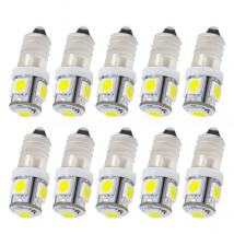 100piece  E10 3v 6v 9v 12V 24V 5SMD 5050 LED flashlight torch bulbs led flashlight bulb light Head lamp bulb 3000K 6000K