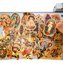 50pcs Mixed Sexy Beauty Old School Sailor Tattoo Art Fashion Funny Sticker for Phone Laptop Case Guitar Skateboard Bike Stickers
