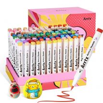 Arrtx 120 Colors Acrylic Marker Paint Pens, Brush Tip Paint Marker for Rock Painting, Wood, Canvas, DIY Crafts Making