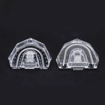 100pcs Dental Mold Base Disposable Plastic Denture Tray Dental Lab Sectioned Base Kit Transparent Base Box