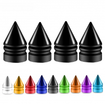 AUTCOAT 4Pcs/Set Aluminium Alloy Valve Stem Caps, Universal Fit Tire Stem Valve Caps for Cars, Trucks, Motorcycles, Bicycles