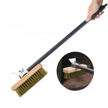 PizzAtHome Pizza Oven Copper Brush Bristle Brass Scraper Household Grill Cleaning Oven Brush with 21 inch Aluminium Handle