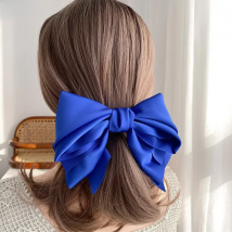 New Fashion Barrette For Women Girls High Quality Multi-layer Big Hair Clip Hairpin Bow Knot Satin Solid Color Accessories Hot