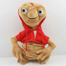 ET Extra Terrestrial Alien Soft Stuffed Plush Doll with Hoodie Anime Cartoon Collection Toy Red Grey Approx 28cm/11"
