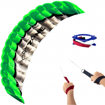 New  High Quality  2.5m Green Dual Line Parafoil Kite  WithFlying ToolsPower Braid Sailing Kitesurf Rainbow Sports Beach