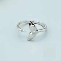 High Quality Fashion 925 Sterling Silver Geometric fish tale Adjustable Rings For Women Wholesale Jewelry