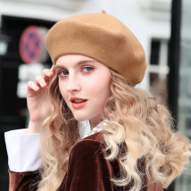 Wool Beret Hat Women Winter Thick French Hat Girls Solid Color Autumn Berets Caps Hats For Women Flat Cap Hat Felt Berets