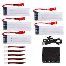 High Rate Battery 721855 3.7V 500mAh With 5in1 Charger For Udi U815A U818A U819A L6052 L6036 V212 V222 H07 RC Battery Accessory