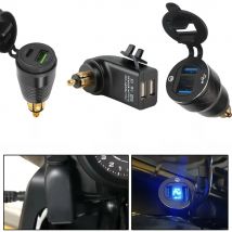 QC3.0 Dual USB Charger 12V Power Adapter Hella DIN Socket For BMW F750GS S1000XR F800R R1250GS G650XGS F900R R1200RT R1200GS ADV