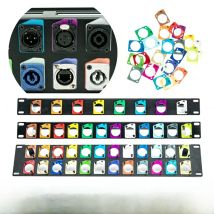 Colored numeric labels for D-sub connectors, suitable for 19-inch 1U/2U rack panels and 86-type panels.