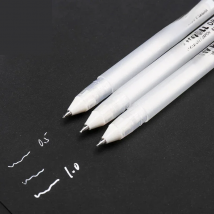 Sakura Gelly Roll Gel Pen White Color 0.5mm 0.8mm 1.0mm High Light Marke Pen Black Cardboard Art Painting Pen White Line Pens