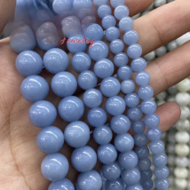 AAAAA quality Natural Angelite Stone Beads Round Loose Beads 6 8 10MM 15" Strand DIY fashion bracelet For design Jewelry Making