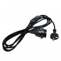 AC 240V AU Plug Power Cords Fabric Cable with ON OFF Switch E27 Socket Lamp Holder Fittings Shade Ring