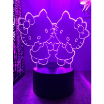 HOT toys Kitty 3D Desk Lamp USBStereo LED Night Light Illusion LightSurprise Birthday Gift LED Light