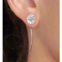 Delysia King 2021 New Daisy Earrings Cute Girls Sunflower Long Ear Studs Gift for Best Friend