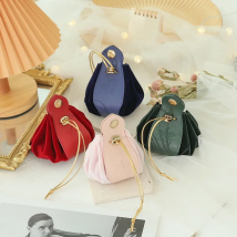 10pcs Gift Bag Flannel Leather Gift Bag Packaging Candy Packaging Bag With Drawstring Wedding Gift Party Birthday Decoration