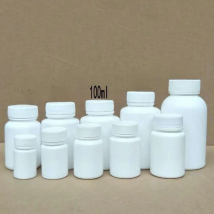 50PCS 15ml/20ml/30ml/60ml/100ml Plastic PE White Empty Seal Bottles Solid Powder Medicine Pill Vials Reagent Packing Containers