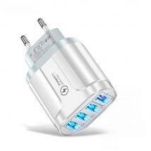 45W USB Charger Fast Charge QC 3.0 Wall Charging For iPhone 12 11 Samsung Xiaomi Mobile 4 3 Ports EU US Plug Adapter Travel