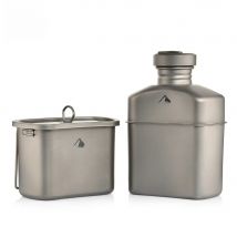 Widesea Camping Titanium Dinner Lunch Box Set Outdoor Bottle Cookware Cup Travel Tableware Bowler Tourist Kitchen Pot Equipment