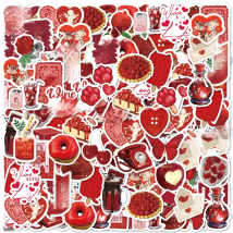 30pcs Rose, Cherry Red Graffiti Stickers Decorated Notebook Water Cup Suitcase Guitar Classic Toy Scrapbook Waterproof PVC Decal