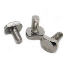 GB37 A2-70 304 Stainless Steel T-Slot Chute Rail Track T Shape Type Rectangle Hammer Head Bolt Screw M5 M6 M8 M10 M12
