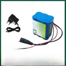High-capacity 3S2P 12V 50000mAh rechargeable 18650 lithium-ion battery pack, equipped with BMS protection board+12V charger