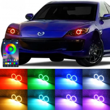 For Mazda RX8 R3 RX-8 RX 8 2009 2010 2011 2012 BT App RF Remote Multi Color Ultra Bright RGB LED Angel Eyes Kit Halo Rings