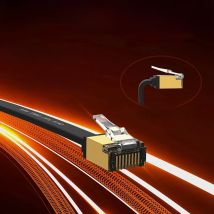 CYANMI Ethernet Cable CAT8 40Gbps Nylon Braided Network Lan Cord for PC Modem Laptop PS 5 Router RJ45 Flat Cat 8 Ethernet Cable