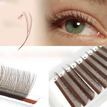 Premium Single Tip 2D Y Eyelash Extension Black Brown Ultra-thin 1D Y Lash Lightweight Premade Fans Mesh Net Cross Lash