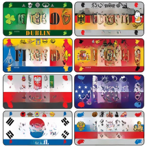 National Flag Metal Tin Sign Vintage Poster France Spain USA License Plate for Bar Home Restaurant Wall Decor 15x30cm