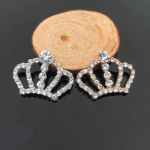 5pcs/lot Crown Rhinestone Buttons Bling Alloy Tiara for DIY Headbands Wedding Party Bride Headdress Hair Embellishment