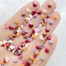 200Pcs Mix 5mm Heart LOVE Nail Art Flat back Rhinestone Bead Scrapbook DIY Manicures Applique Accessories Crafts