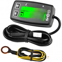 Digital Tach/Hour Meter,Engine Temperature Gauge,Alert RPM & Temp,Backlights Display for Lawn Tractor Compressor Generator Snowm