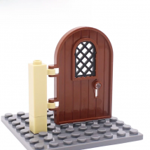 Marumine 64390 Door 1x4x6 Round Top 4PCS 30046 Pane MOC Bricks Construction City Street View Blocks Assembles Parts Accessories