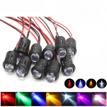 20-100pcs 3mm/5mm/10mm Red/Green/Blue/RGB white UV DC12V 5V 24V Round Pre-Wired Water Clear LED With Plastic Holder