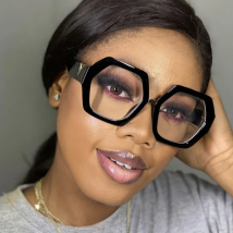 Square Anti Blue Light Glasses Frame For Women Vintage Oversized Black Female Glasses Frames Fashion Brand Clear Eyewear