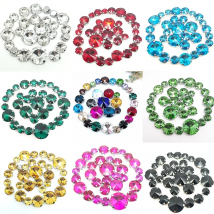 30PCS/Bag Mix Satellite Size Glass Crystal Sew On Rhinestones With Silvery Claw Diy Wedding Dress Decoration