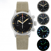 Militado VK61 VK67 Quartz Chronograph Watch 39mm 316L Stainless Steel Case 3 Dial Waterproof 100M  Multifunction Military Watch