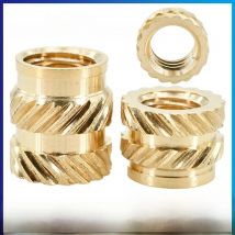 100Pcs Heat Brass Insert Nut M2 M2.5 M3 M4 M5 M6 M8 Double Knurled Hot Melt Threaded Inserts Nuts for 3d Printing Plastic Case