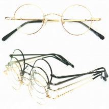 60s Vintage 38mm small Round Eyeglass Frames Spring Hinges myopia Rx able Glasses Spectacles come with Customed clear lenses