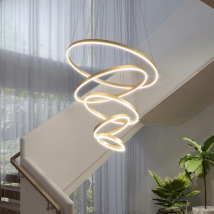 Modern Chandelier Led Ring Circular Ceiling Pendant Light Black Loft Living Dining Kitchen Interior Lighting Fixtures